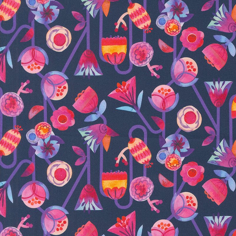 Flower Patches Candy Flowers Midnight - Moda from Fort Worth Fabric Studio