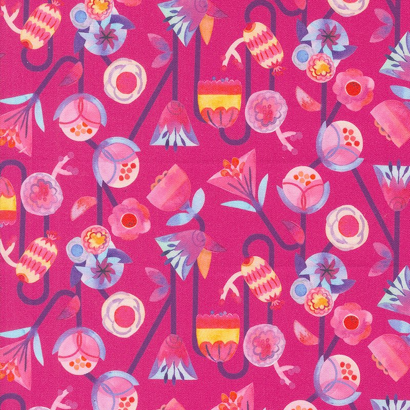 Flower Patches Candy Flowers Raspberry - Moda from Fort Worth Fabric Studio