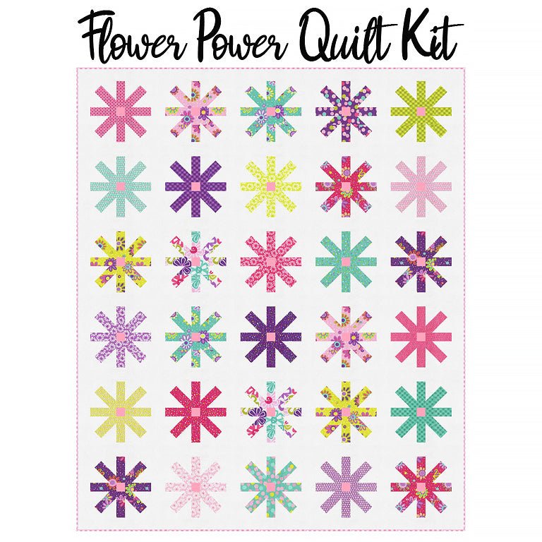 Flower Power Quilt Kit with Pick Me! from Moda - Moda from Fort Worth Fabric Studio