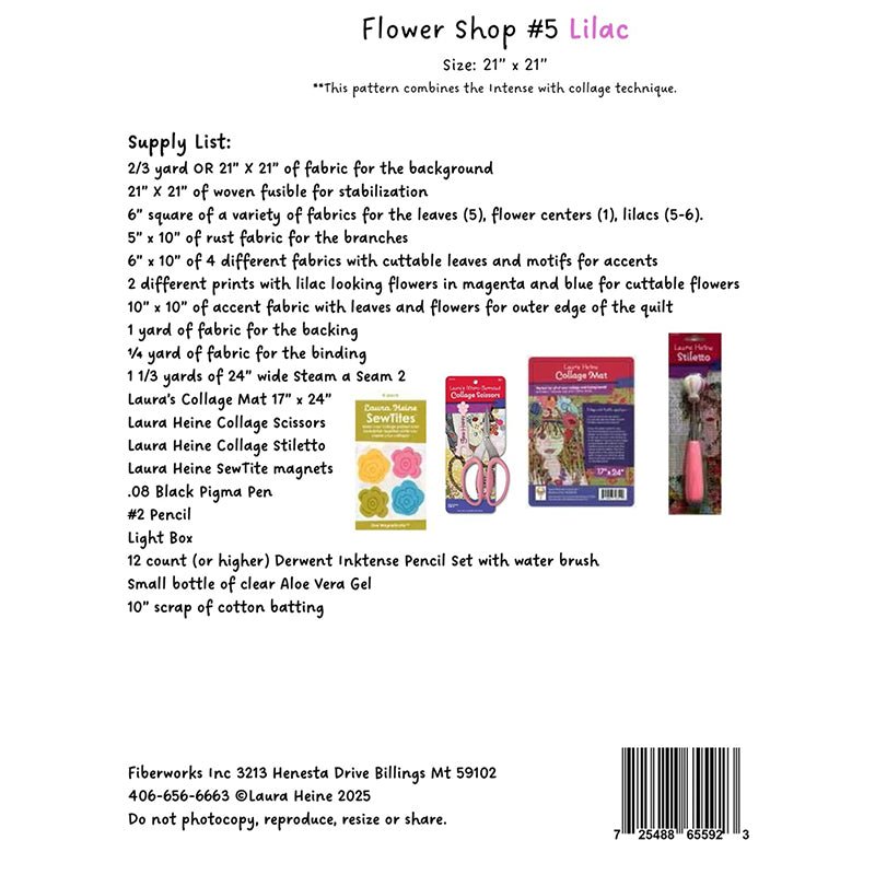 Flower Shop 5 Lilac Collage Pattern by Fiberworks Inc - Fiberworks Inc from Fort Worth Fabric Studio