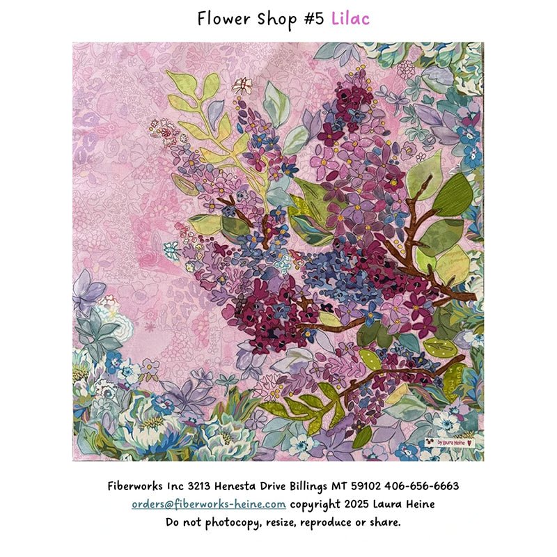 Flower Shop 5 Lilac Collage Pattern by Fiberworks Inc - Fiberworks Inc from Fort Worth Fabric Studio