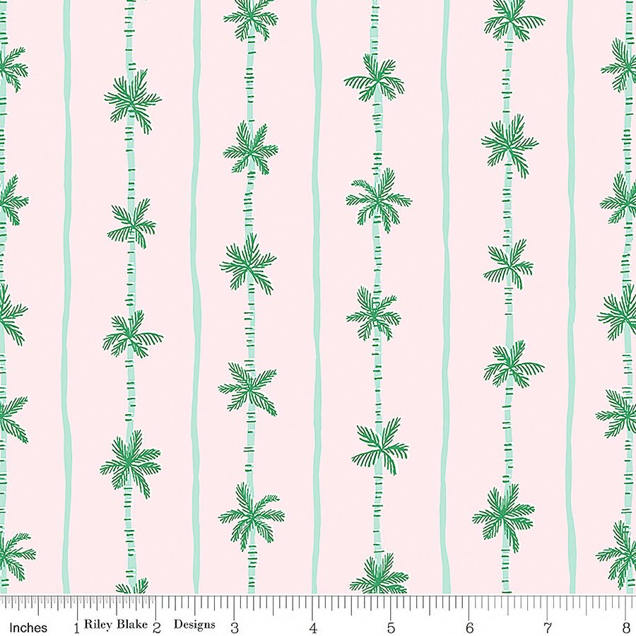Forever Neverland Palm Stripe Pink - Riley Blake from Fort Worth Fabric Studio