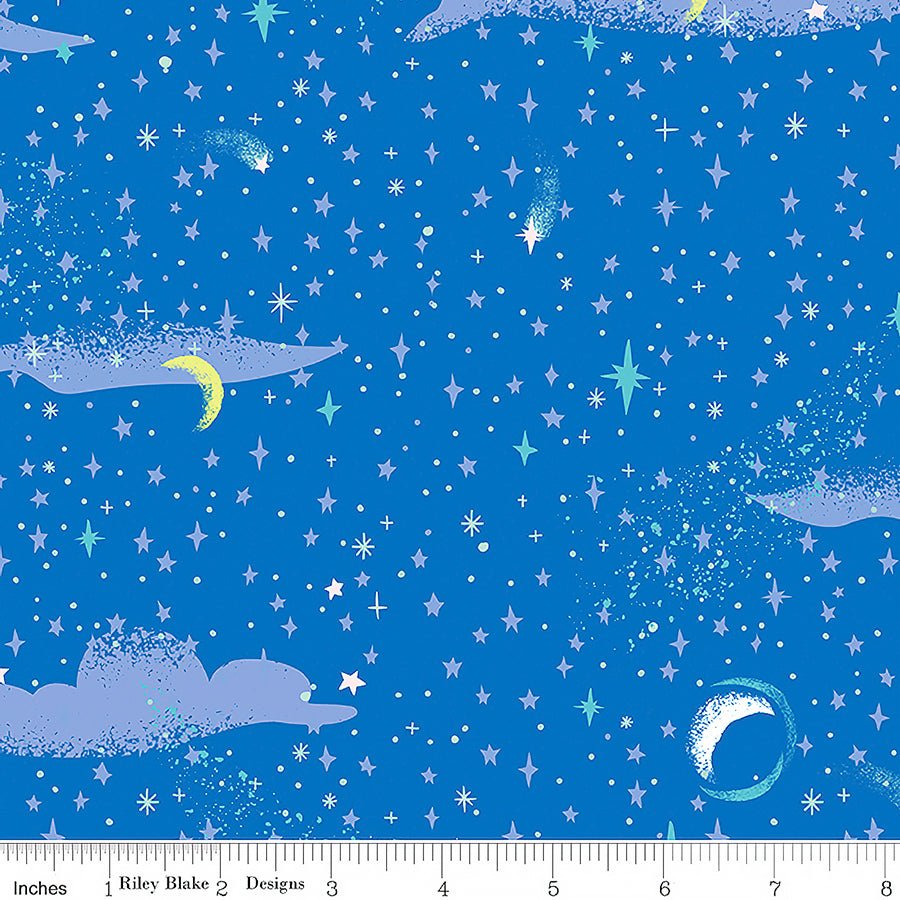 Forever Neverland Pixie Dust Sapphire - Riley Blake from Fort Worth Fabric Studio