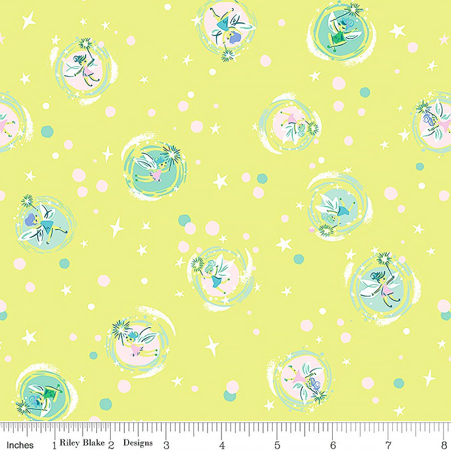 Forever Neverland Tink Lemongrass - Riley Blake from Fort Worth Fabric Studio