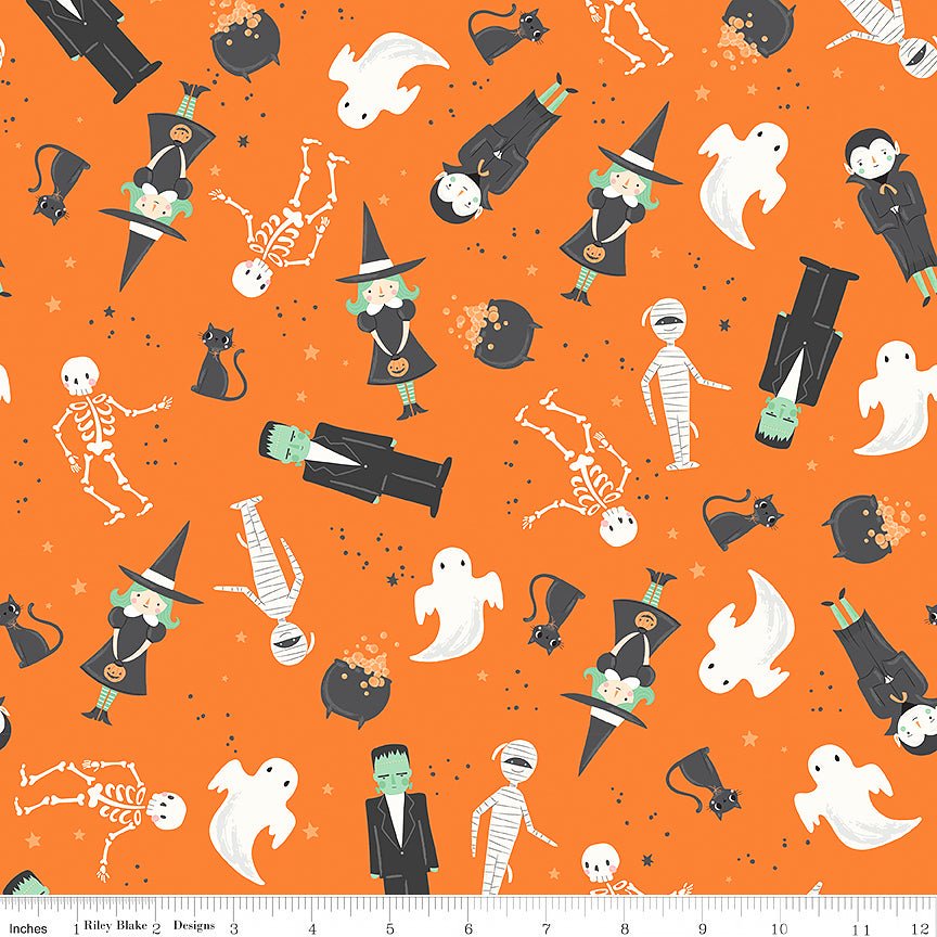 Frank & Friends Main Orange - Riley Blake from Fort Worth Fabric Studio
