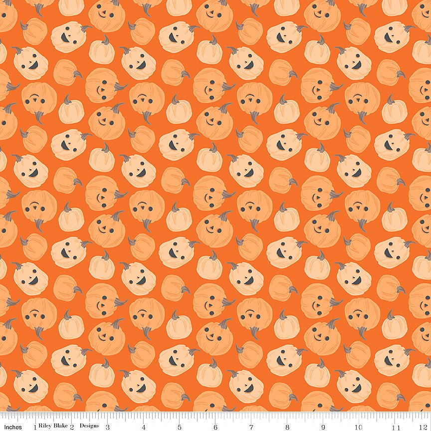 Frank & Friends Pumpkins Orange - Riley Blake from Fort Worth Fabric Studio