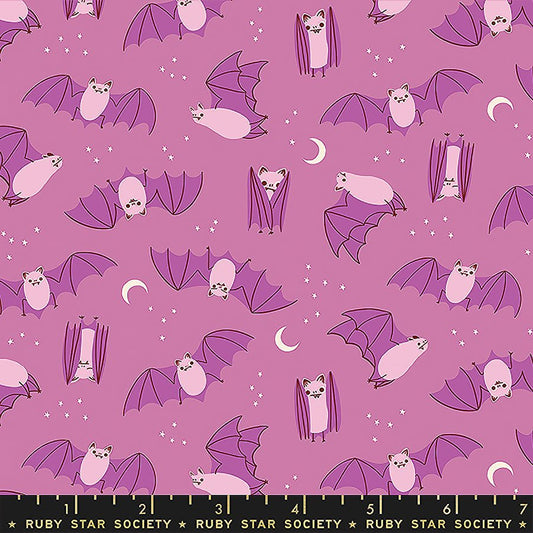 Freaky Familiars Fat Bats Heliotrope - Ruby Star Society from Fort Worth Fabric Studio