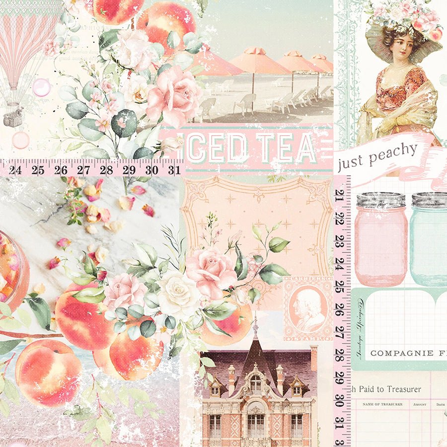 Fruits & Blossoms Collage Multi - Blank Quilting from Fort Worth Fabric Studio