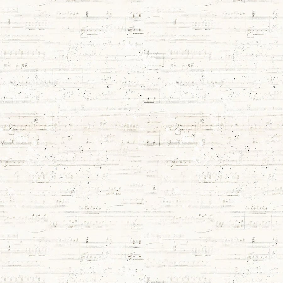 Fruits & Blossoms Distressed Musical Notes Parchment - Blank Quilting from Fort Worth Fabric Studio