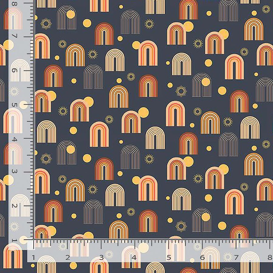 Full Moon Rainbows Midnight - Dear Stella from Fort Worth Fabric Studio