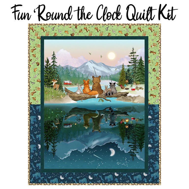 Fun 'Round the Clock Quilt Kit with Happy Campers from Henry Glass - Henry Glass from Fort Worth Fabric Studio