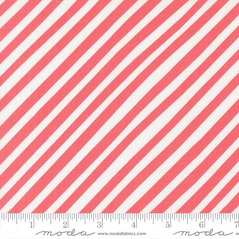 Funny Valentine Stripes Coral - Moda from Fort Worth Fabric Studio