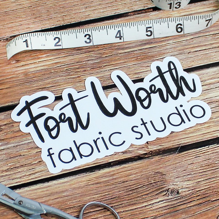 FWFS Logo Sticker 6" X 3" - Ohana Original Crafts from Fort Worth Fabric Studio