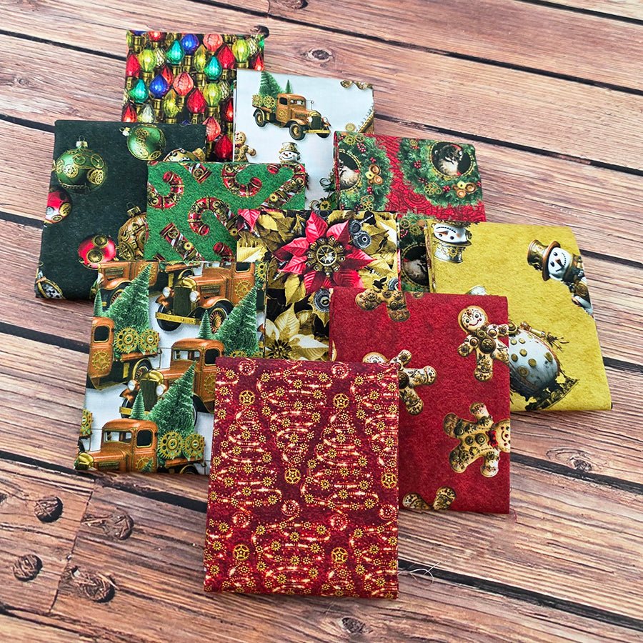 Gears and Garland Fat Quarter Bundle 10 Fat Quarters - Blank Quilting from Fort Worth Fabric Studio