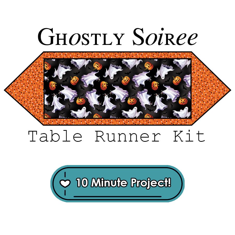 Ghostly Soiree 10 Minute Table Runner Kit Benartex - Benartex from Fort Worth Fabric Studio