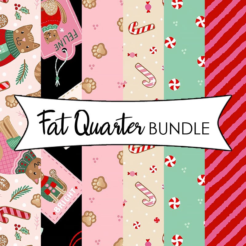 Ginger Cat Christmas Fat Quarter Bundle - Timeless Treasures from Fort Worth Fabric Studio