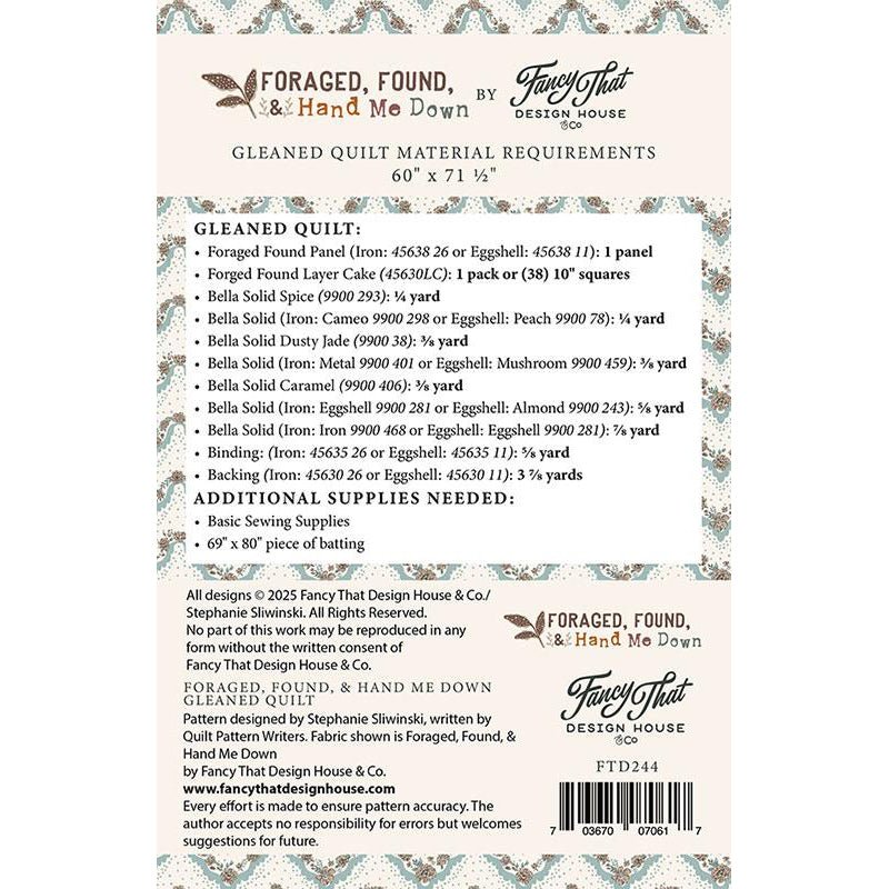 Gleaned Quilt Pattern by Fancy That Design House - Fancy That Design House from Fort Worth Fabric Studio