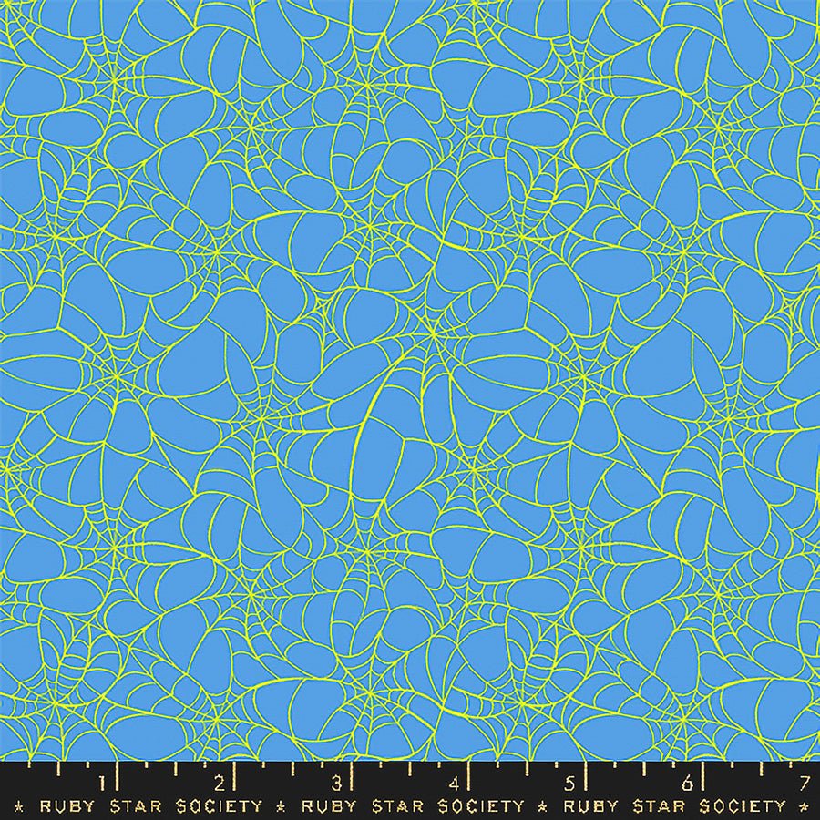 Glow Garden Tangled Webs Lindley Blue - Ruby Star Society from Fort Worth Fabric Studio