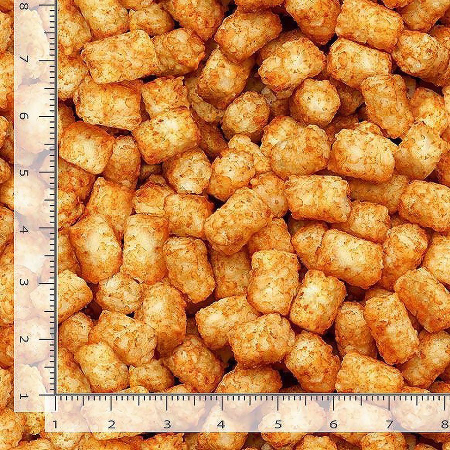Got the Munchies Tater Tots Gold - Timeless Treasures from Fort Worth Fabric Studio