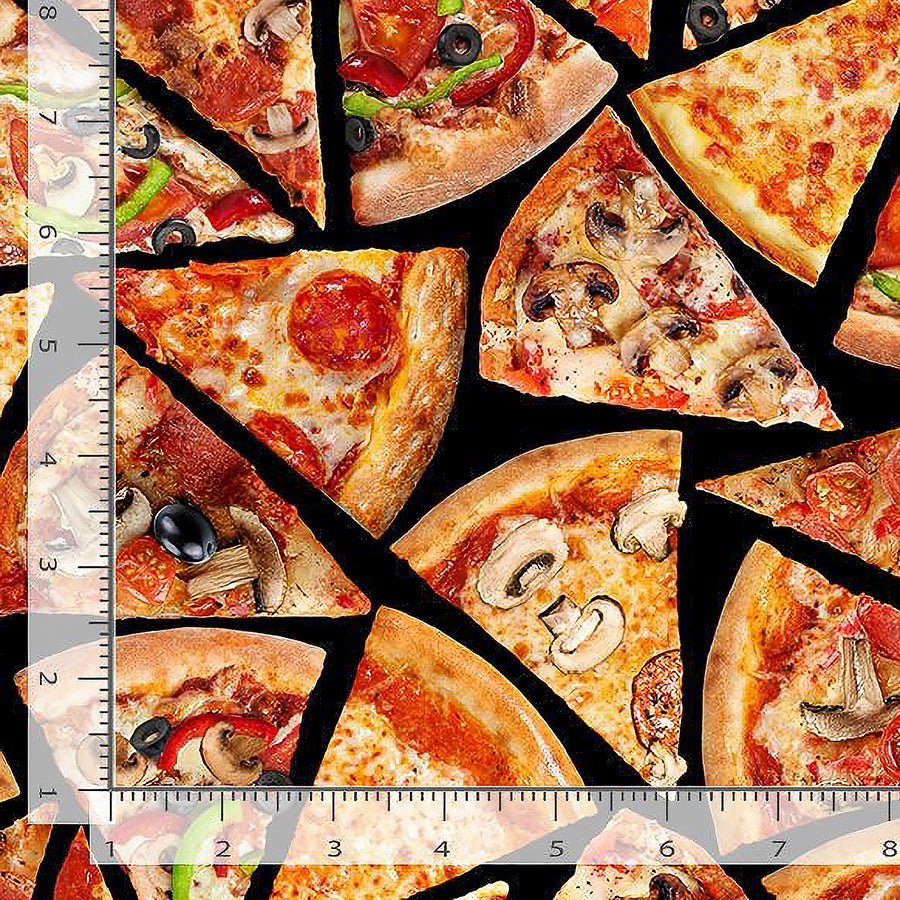 Got the Munchies Tossed Pizza Slices - Timeless Treasures from Fort Worth Fabric Studio