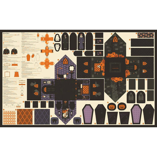 Gothic Haunt 36" X 60" Haunted House Panel Multi - Moda from Fort Worth Fabric Studio