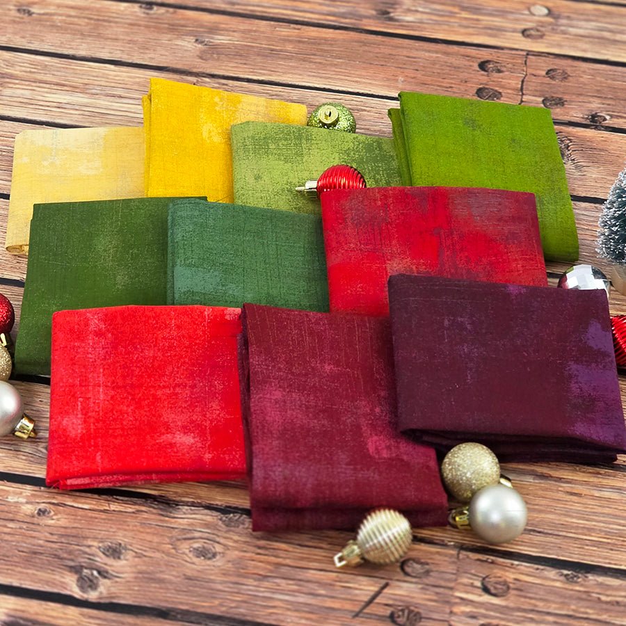 Grunge Yuletide Mix Fat Quarter Bundle – Holiday Christmas Quilting Fabric (Moda Basics) - Moda from Fort Worth Fabric Studio