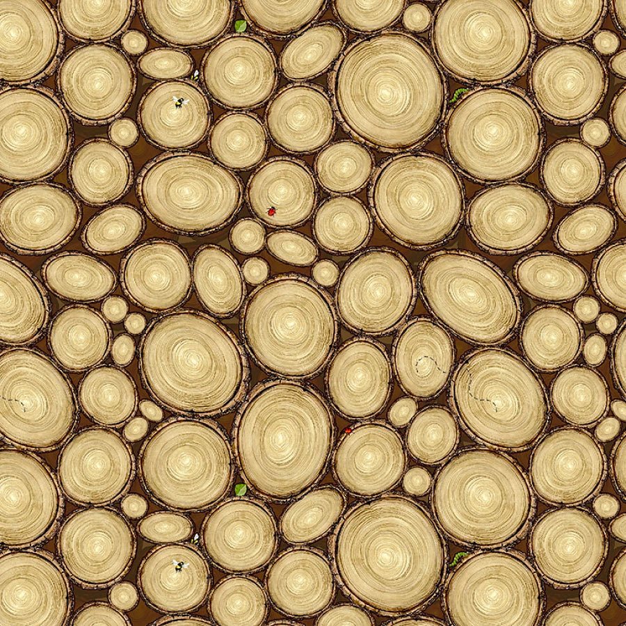 Happy Campers Tree Rings Brown - Henry Glass from Fort Worth Fabric Studio