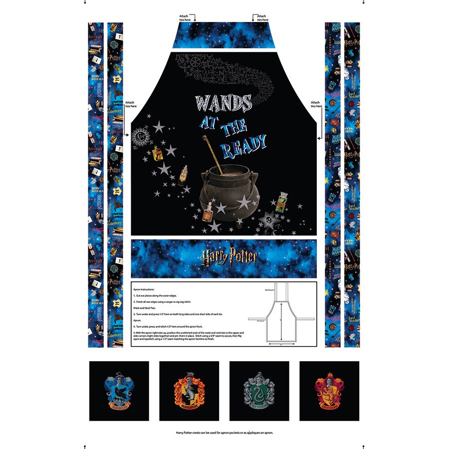 Harry Potter 36" X 57" Apron Panel Multi - Benartex from Fort Worth Fabric Studio