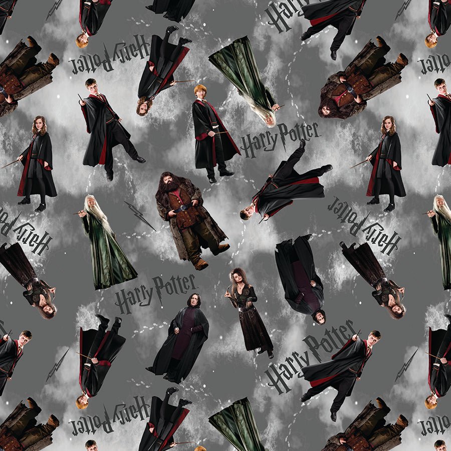 Harry Potter Characters Gray - Benartex from Fort Worth Fabric Studio
