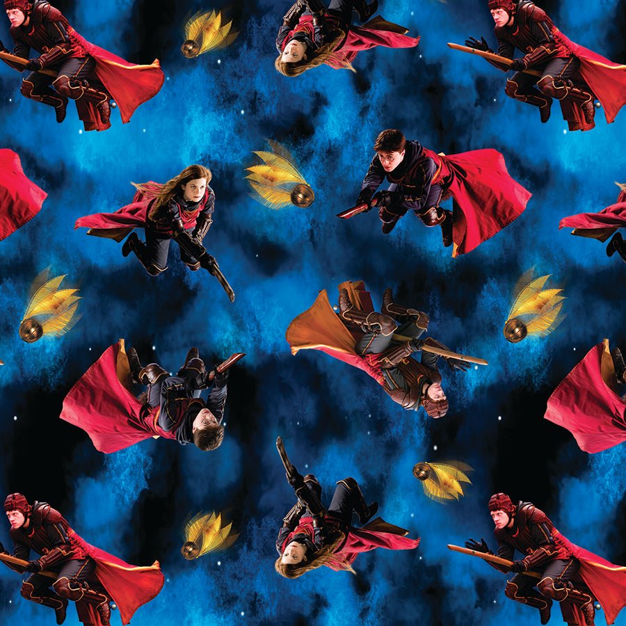 Harry Potter Quidditch Blue - Benartex from Fort Worth Fabric Studio