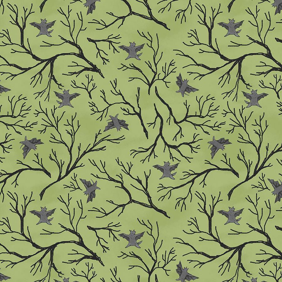 Haunted Acre Wood Bats Green – Remnant 25″ × 44″