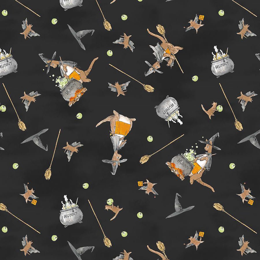 Haunted Acre Wood Witches Roos Black - Studio E from Fort Worth Fabric Studio