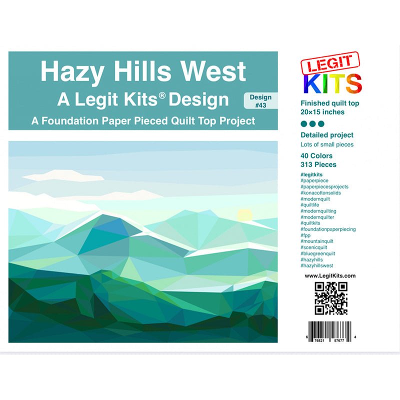 Hazy Hills West Foundation Paper Pieced Quilt Pattern by Legit Kits Design - Legit Kits Design from Fort Worth Fabric Studio