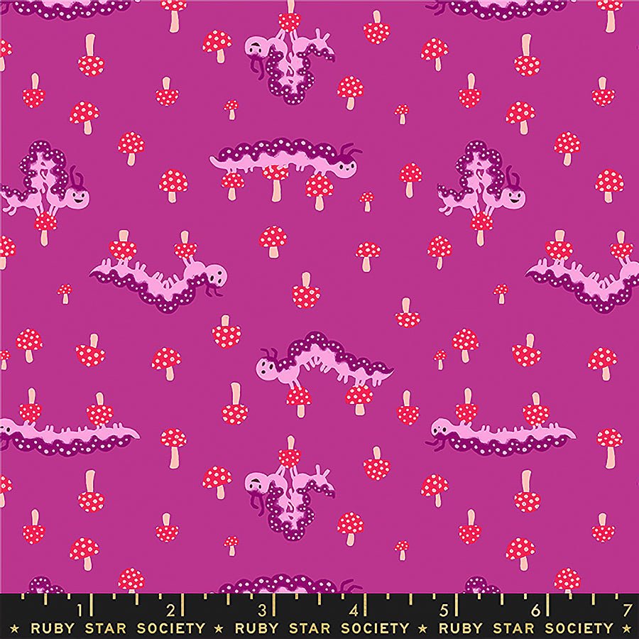 Hello Alice Caterpillars Berry - Ruby Star Society from Fort Worth Fabric Studio