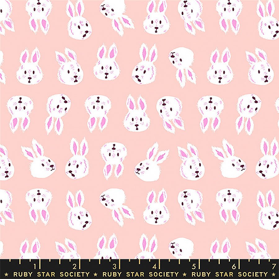 Hello Alice Rushing Rabbits Vintage Pink - Ruby Star Society from Fort Worth Fabric Studio