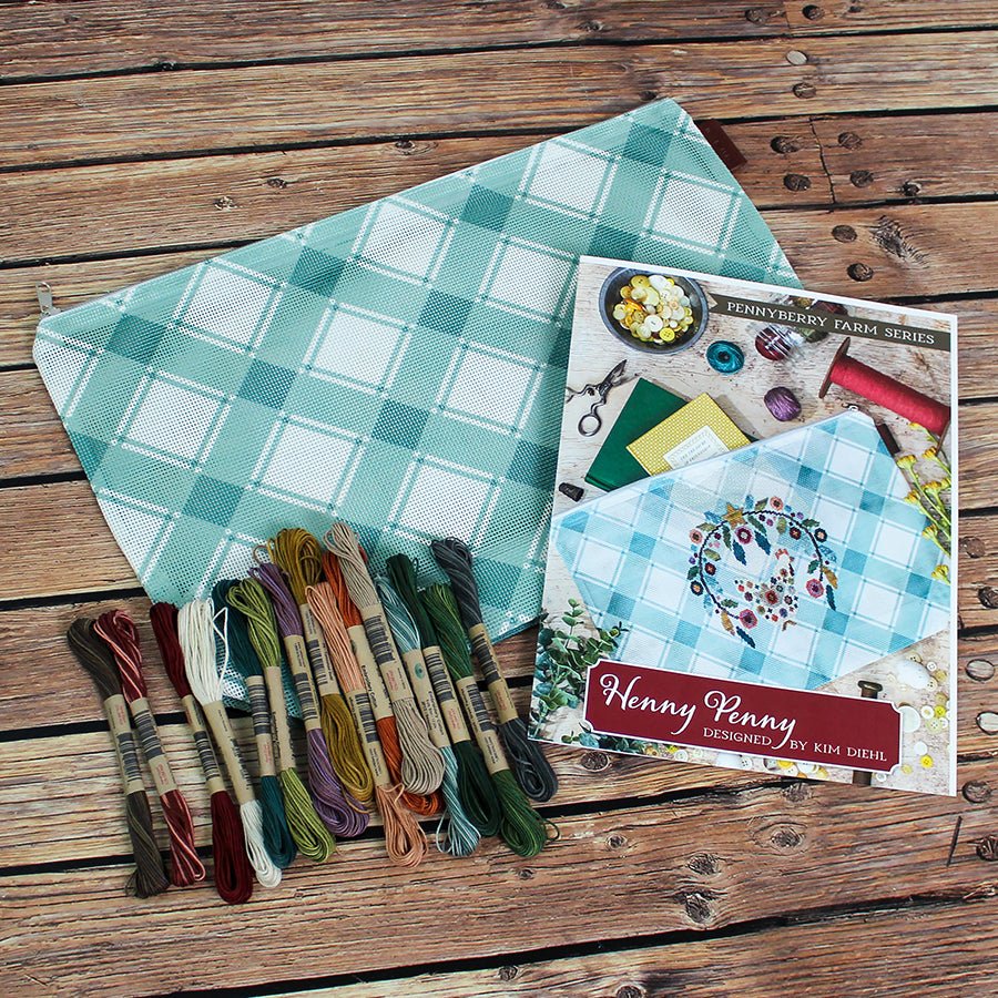 Henny Penny Cross Stitch Kit with Pennyberry Farm from Henry Glass - Henry Glass from Fort Worth Fabric Studio