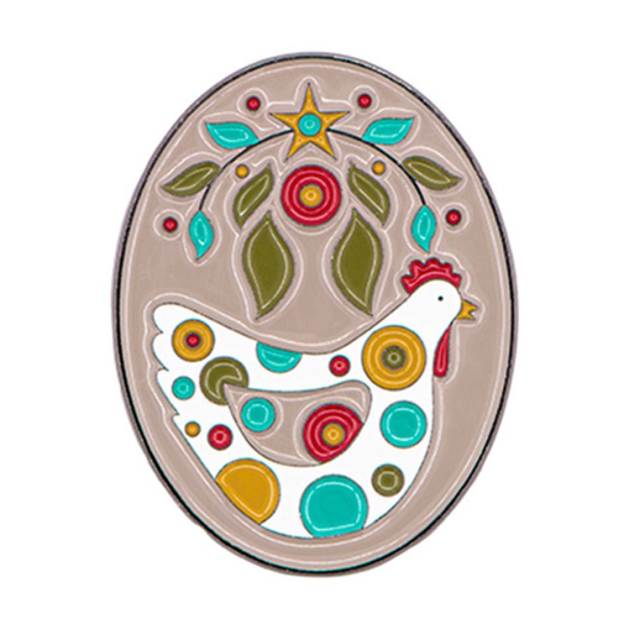 Henny Penny Enamel Needle Minder by Kim Diehl - Kim Diehl from Fort Worth Fabric Studio
