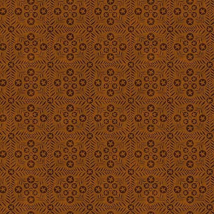 Henry Glass Oak & Maple Star Lattice Ochre 1 Yard Cut 1 Yard Cut by Henry Glass