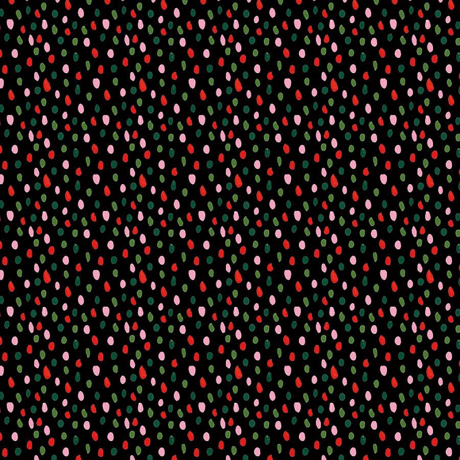 Here Comes Santa Claws Paintbrush Dots Multi - Timeless Treasures from Fort Worth Fabric Studio