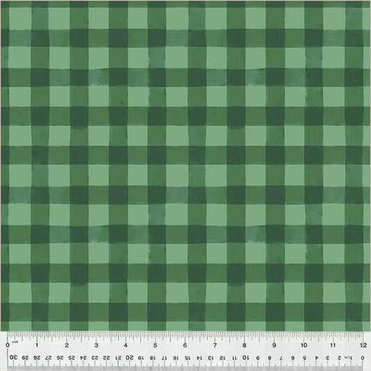 Highland Hooves Picnic Plaid Grassland – Remnant 17" × 44" - Windham from Fort Worth Fabric Studio