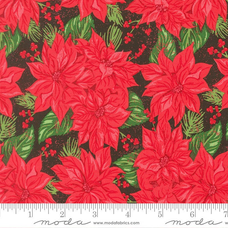 Holiday Cheer Poinsettia Florals Midnight Poinsettia - Moda from Fort Worth Fabric Studio