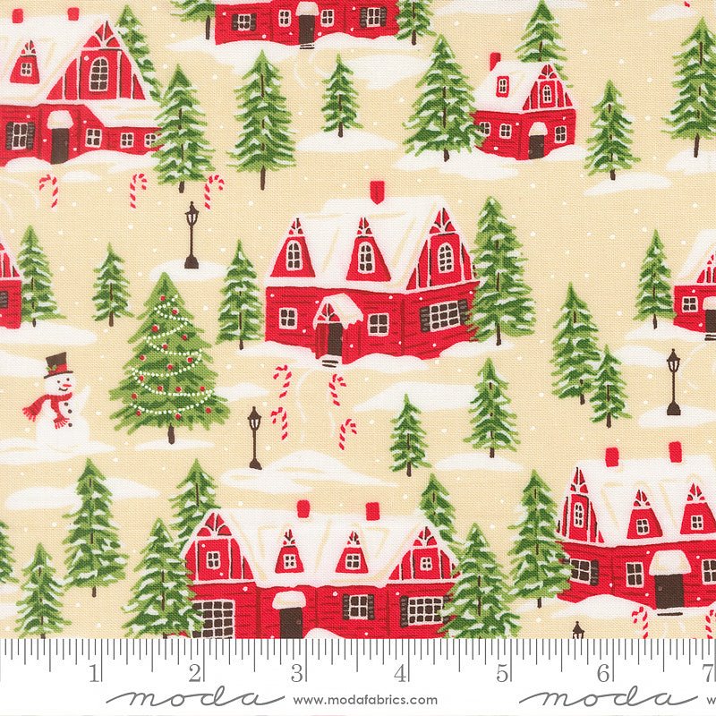 Holiday Cheer Village Landscape Natural - Moda from Fort Worth Fabric Studio