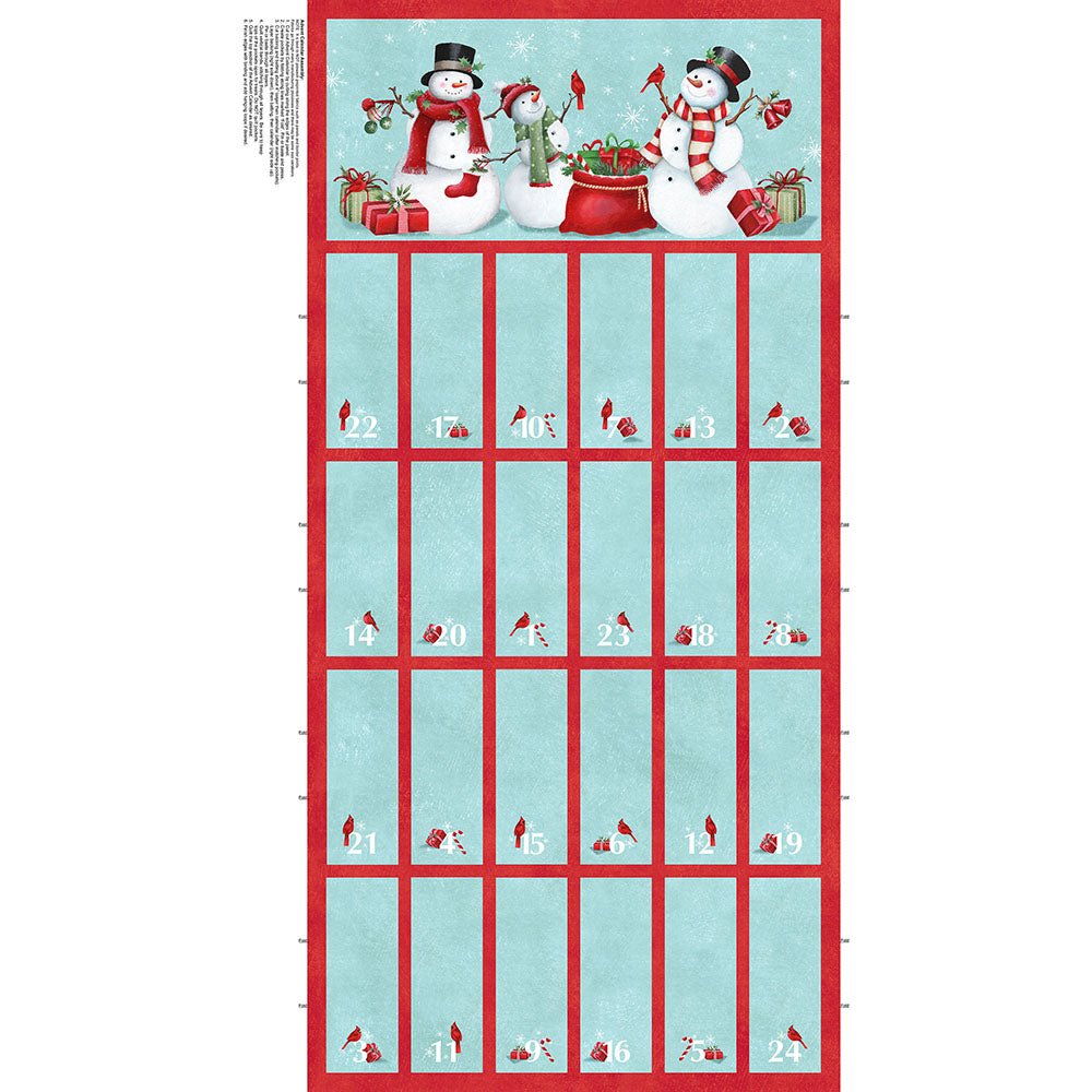 Holly Jolly 24" Advent Calendar Panel Turquoise Multi - Northcott from Fort Worth Fabric Studio