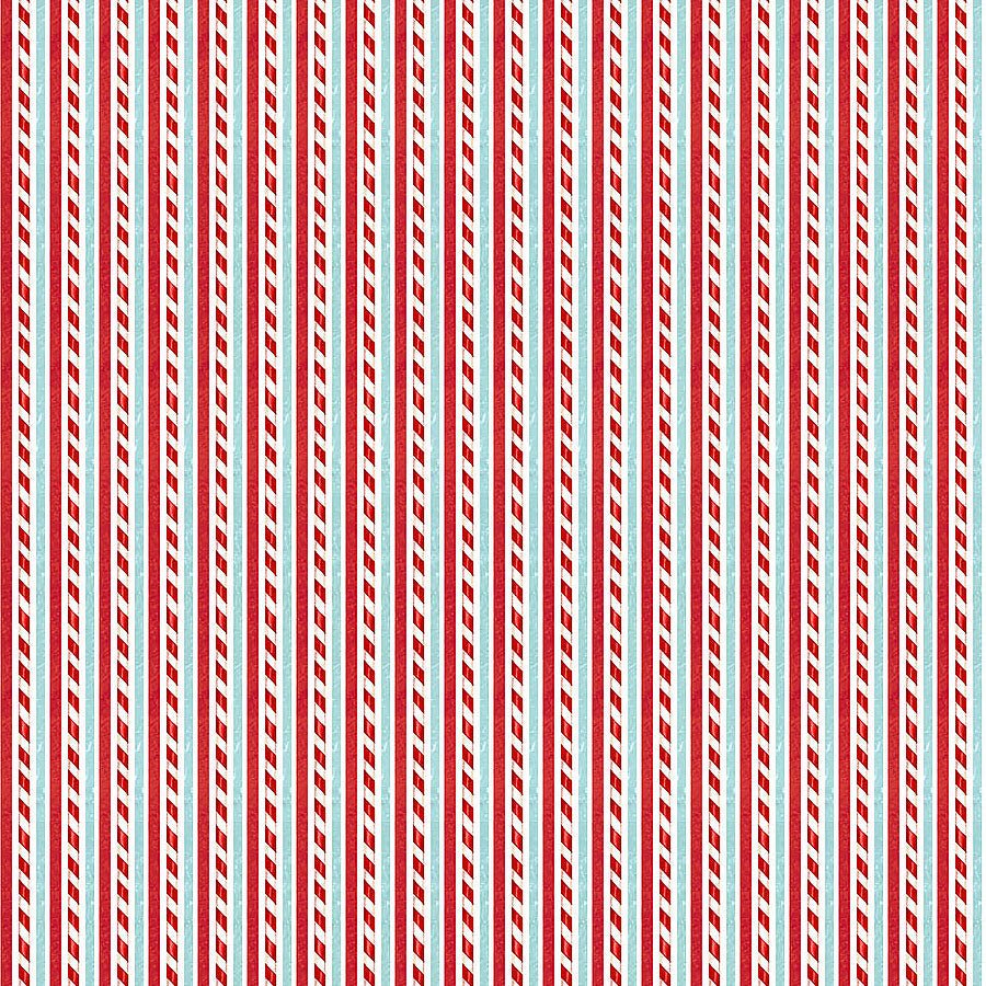 Holly Jolly Candycane Stripe White Multi - Northcott from Fort Worth Fabric Studio