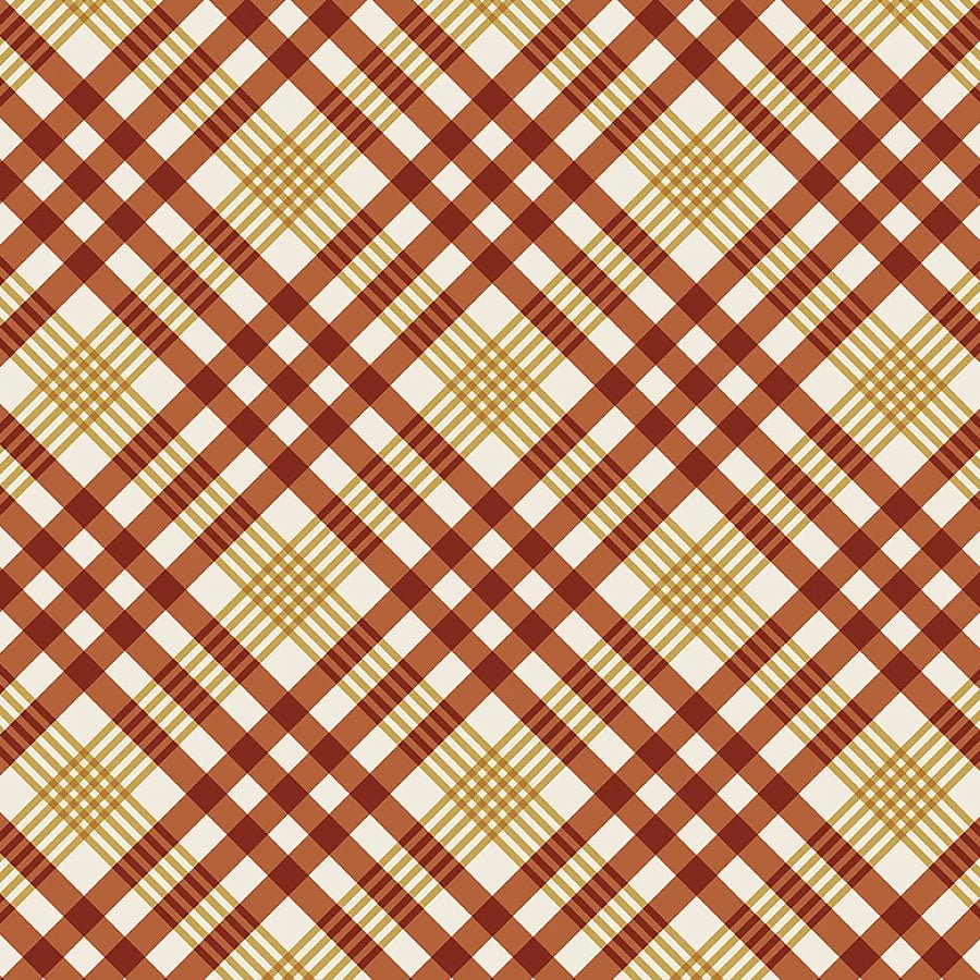 Honeycrisp Cozy Plaid Ivory/Ruby - Windham from Fort Worth Fabric Studio
