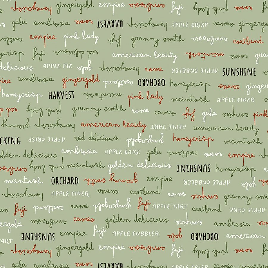 Honeycrisp Orchard Delights Soft Sage - Windham from Fort Worth Fabric Studio