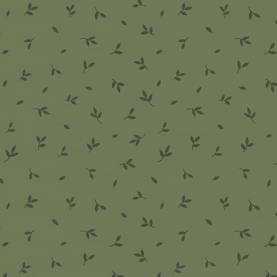 Honeycrisp Tumbling Leaves Granny Green - Windham from Fort Worth Fabric Studio