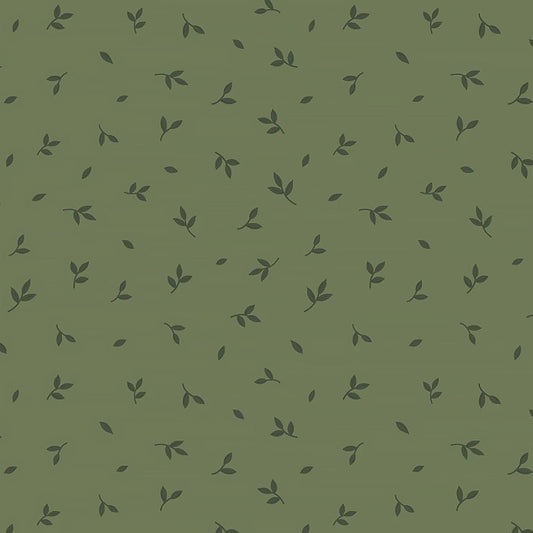 Honeycrisp Tumbling Leaves Granny Green - Windham from Fort Worth Fabric Studio