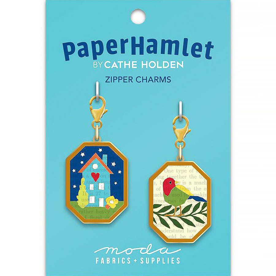 House & Bird Zipper Charms from Moda Fabrics - Moda from Fort Worth Fabric Studio