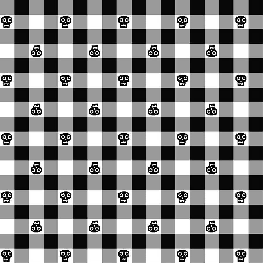 I Made A Boo - Boo Gingham Skull - Studio E from Fort Worth Fabric Studio
